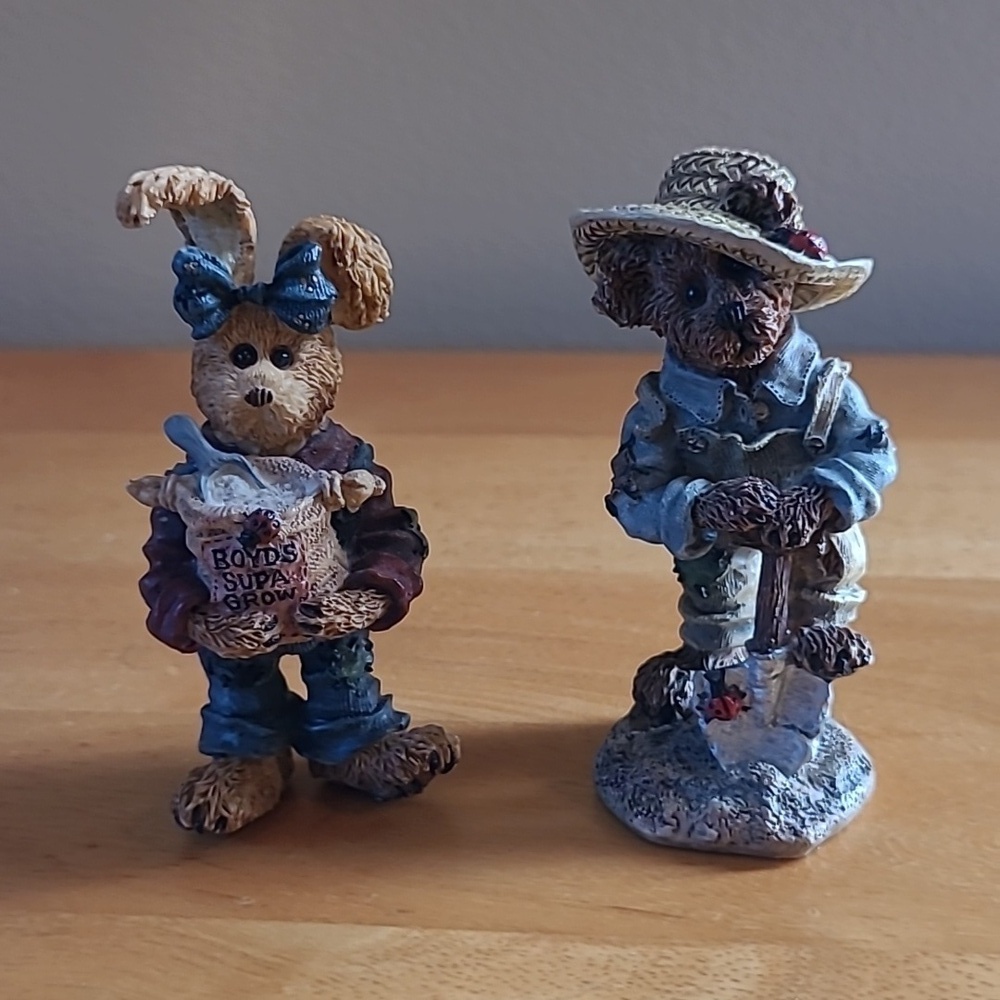 BOYDS BEARS RETIRED The Bearstone Collection 2000 Resin Figurine Plant Buddies